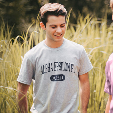 AEPi Heather Gray Letter Tee