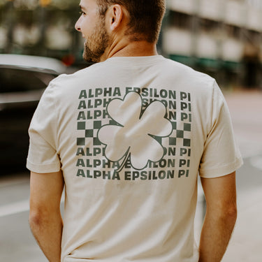 AEPi Natural Clover Checker Short Sleeve Tee