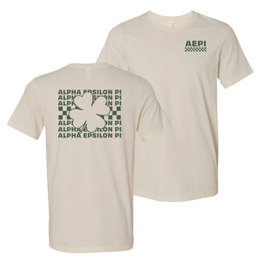 AEPi Natural Clover Checker Short Sleeve Tee