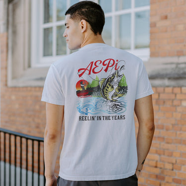 Alpha Epsilon Pi frat merch, Reel Good Time Comfort Colors Short Sleeve Tee.