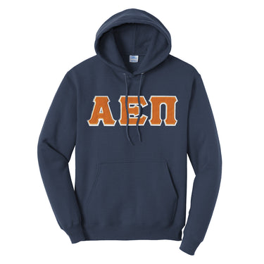 AEPi Navy Hoodie with Sewn On Letters