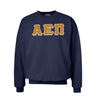 AEPi Navy Crewneck Sweatshirt with Sewn On Letters Alpha Epsilon Pi