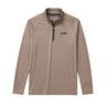 Mushroom Cutter & Buck Adapt quarter-zip pullover with black embroidered Alpha Epsilon Pi Greek letters on the left chest.
