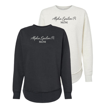 New! AEPi Curved Hem Mom Crewneck