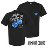 Comfort Colors High Roller Tee shown front and back, featuring a small dice graphic on the chest pocket and a large casino-inspired dice design on the back.