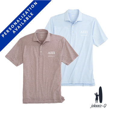 New! AEPi  Personalized Johnnie-O Striped Polo