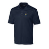 Fraternity polo with coat of arms embroidered on left chest.