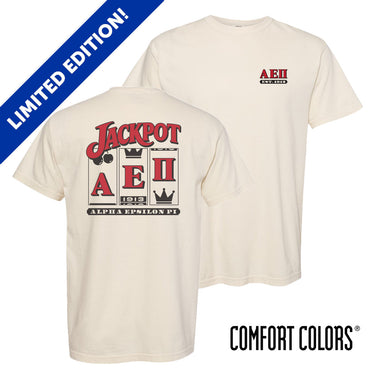 Ivory Comfort Colors Alpha Epsilon Pi Jackpot t-shirt