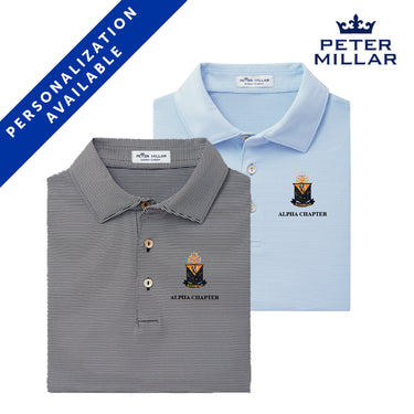 New! AEPi Personalized Peter Millar Jubilee Striped Polo