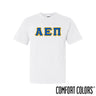 AEPi White Short Sleeve Tee with Blue and Gold Sewn On Letters