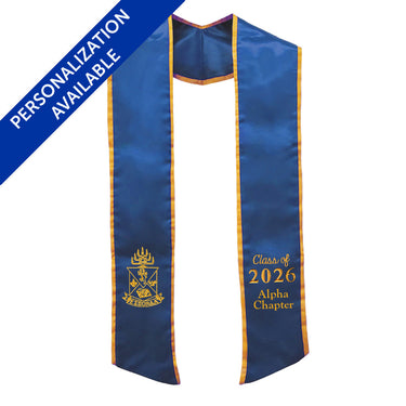 AEPi Personalized Trimmed Graduation Stole with Embroidered Crest
