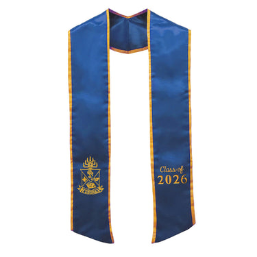 AEPi Trimmed Graduation Stole with Embroidered Crest