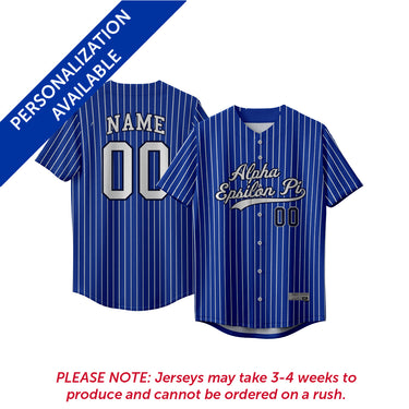 New! AEPi Pinstripe Baseball Jersey