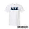 AEPi White Short Sleeve Tee with Black and Blue Sewn On Letters