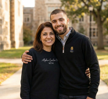 New! AEPi Curved Hem Mom Crewneck