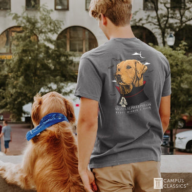 AEPi Comfort Colors Vampire Retriever Short Sleeve Pocket Tee | Alpha Epsilon Pi | Shirts > Short sleeve t-shirts